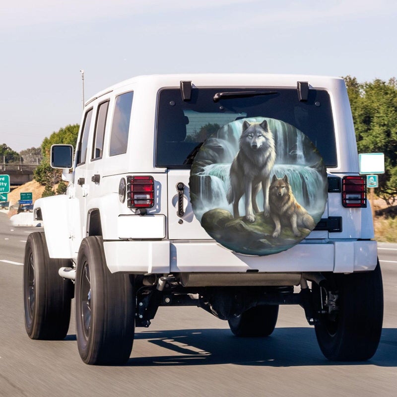 Foruidea 3D Printed Wolf Spare Tire Cover Dust-Proof Wheel Tire Cover Fit Trailer, RV, SUV and Many Vehicle 15 Inch - Image 3